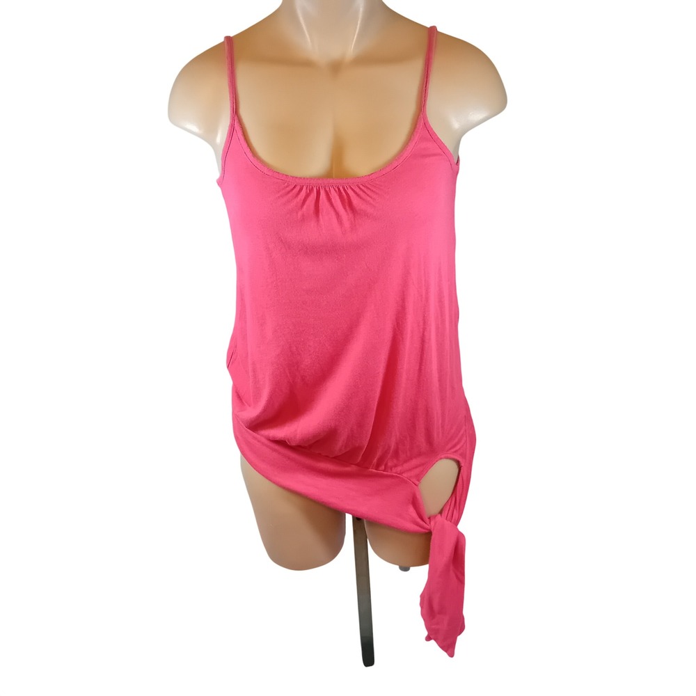 Vintage Y2K Jacob Spaghetti Strap Tank Top Red Side Tie Athleisure Streetwear S